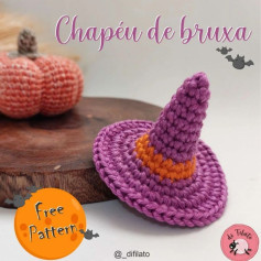 Chapéu de bruxa de crochê: padrão gratuito para o Halloween