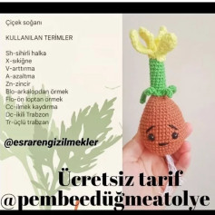 Çiçek Soğanı Amigurumi İçin Ücretsiz Tarif ve Kullanılan Terimler