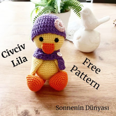 Civciv Lila Örgü Modeli: Ücretsiz Desen ile Sevimli Amigurumi