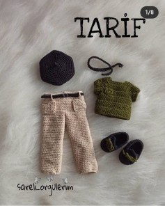 Çocuklar için Şapka, Kazak, Pantolon ve Ayakkabı Örgü Tarifi