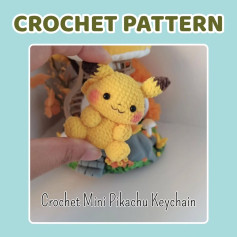 Crochet Pattern for a Cute Mini Pikachu Keychain