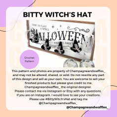 Crochet Pattern for Bitty Witch’s Hat Halloween Decor