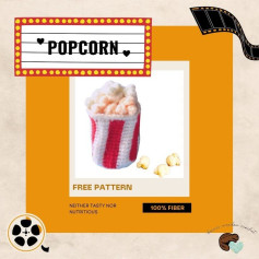 Crochet Pattern for Realistic Popcorn Bucket