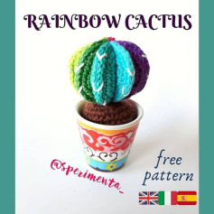 Crochet Rainbow Cactus Pattern: Free and Colorful Design