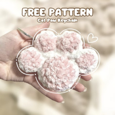 Crochet Your Own Adorable Cat Paw Keychain with This Free Pattern