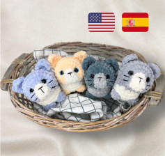 Cute Crochet Cat Amigurumi Patterns in a Basket
