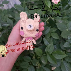 دستبافت عروسک کوچک قلاب بافی زیبا