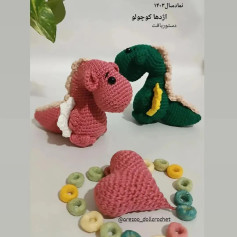 دستوربافت رایگان😍بازم اژدها🐉🐉🐉🐉🐉🐉🐉دستور بافت بی نقص👌اژدهاکوچولوی من فقط۱۵سانتهبا