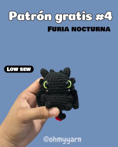 Free Crochet Pattern: Cute Black Dragon Amigurumi