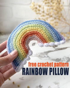 Free Crochet Pattern for a Colorful Rainbow Pillow
