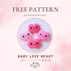 Free Crochet Pattern for Adorable Baby Love Heart Plushies