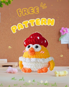 Free Crochet Pattern for Cute Chick with Berry Hat