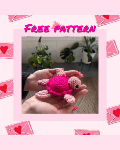 Free Crochet Pattern for Cute Pink Turtle Amigurumi
