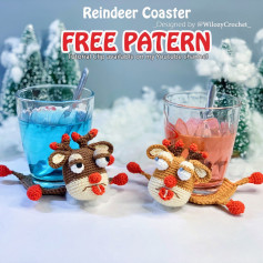 Free Crochet Pattern for Cute Reindeer Coasters