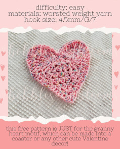 Free Crochet Pattern for Easy Granny Heart Motif