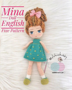 Free Crochet Pattern for Mina Doll in English