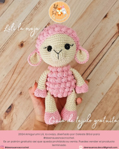 Guía para tejer el adorable amigurumi de oveja Lili, fácil y gratuito.