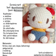 Hello Kitty Amigurumi Tarifi: Adım Adım Kolayca Örgü Yapın