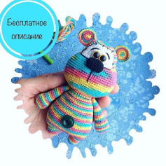 Изучите радужный узор вязаного медвежонка с бесплатной схемой