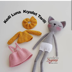 Kedi Luna İçin El Örgüsü Kıyafet Tarifi