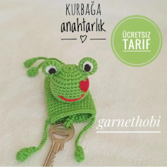 Kurbağa Anahtarlık İçin Ücretsiz Amigurumi Tarifi