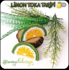 Limon Şeklinde Tığ İşi Saç Tokası: Renkli ve Eğlenceli Tasarım