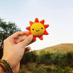 متن الگوی آفتاب کوچک بافتنی برای دکوراسیون