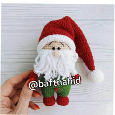 متن الگوی قلاب‌بافی بابانوئل برای کریسمس