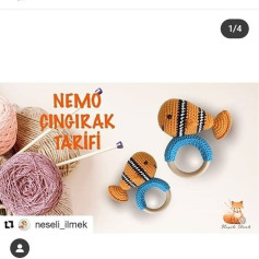 Nemo Amigurumi Cıngırak Yapımı İçin Adım Adım Kılavuz