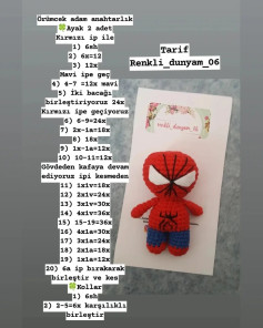 Örümcek Adam Anahtarlık İçin Detaylı Amigurumi Móc Len Tarifi
