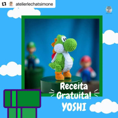 Padrão de Crochê Amigurumi: Receita Grátis para Criar o Yoshi