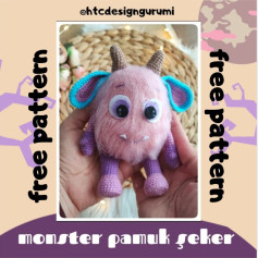 Pamuk Şeker Canavarı İçin Ücretsiz Amigurumi Deseni