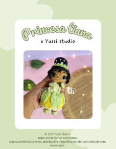 Patrón de Amigurumi: Princesa Tiana de Yussi Studio