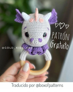 Patrón de sonajero de dragón amigurumi para bebés, fácil y gratuito