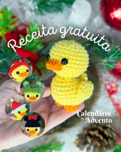 Receita de crochê para patinho e acessórios festivos
