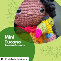 Receita Grátis de Amigurumi: Mini Tucano Colorido e Fofo