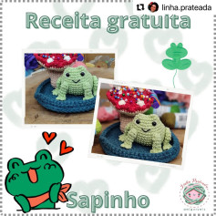 Receita gratuita de amigurumi de sapinho fofo para decoração