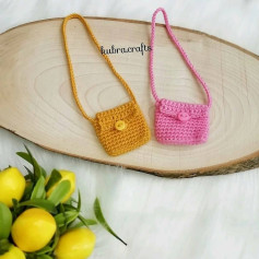 Renkli Tığ İşi Mini Çanta Modelleri: Sarı ve Pembe Tasarımlar