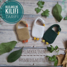 Renkli ve Şirin Kulaklık Kılıfı Örgü Modeli
