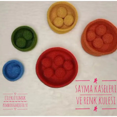 Sayma Kaseleri ve Renk Kulesi: Renkli Örgü Seti