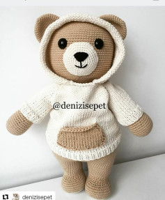 Sevimli Kapüşonlu Ayıcık Amigurumi Modeli