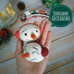 Схема вязания крючком для милых снежных nhân с наушниками