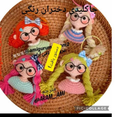 توپک های قلاب بافی دخترانه رنگارنگ