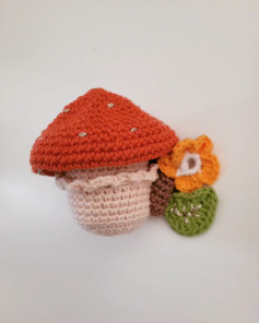 Tutoriel de crochet pour champignon et fleur colorée