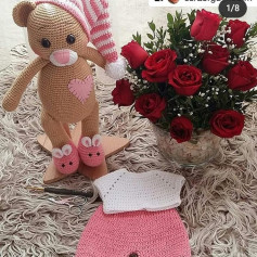 Ücretsiz Amigurumi Ayıcık ve Kıyafet Örgü Deseni