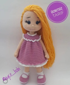 Ücretsiz Amigurumi Bebek Tarifi: Şirin Elbiseli Oyuncak Bebek