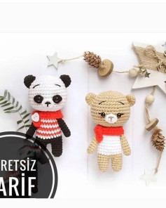 Ücretsiz Amigurumi Panda ve Ayıcık Tarifi