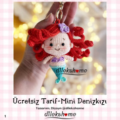 Ücretsiz Amigurumi Tarifi: Sevimli Mini Denizkızı Anahtarlık