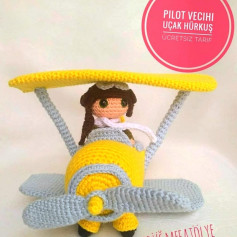 Ücretsiz Amigurumi Uçak ve Pilot Figürü Örgü Tarifi