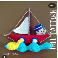 Ücretsiz Amigurumi Yelkenli ve Denizci Bebek Deseni
